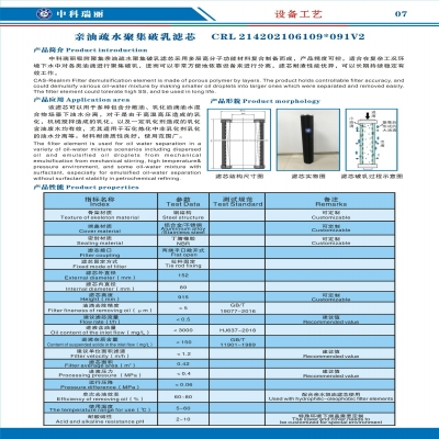 中科瑞丽聚集诱导分离工艺破乳滤芯